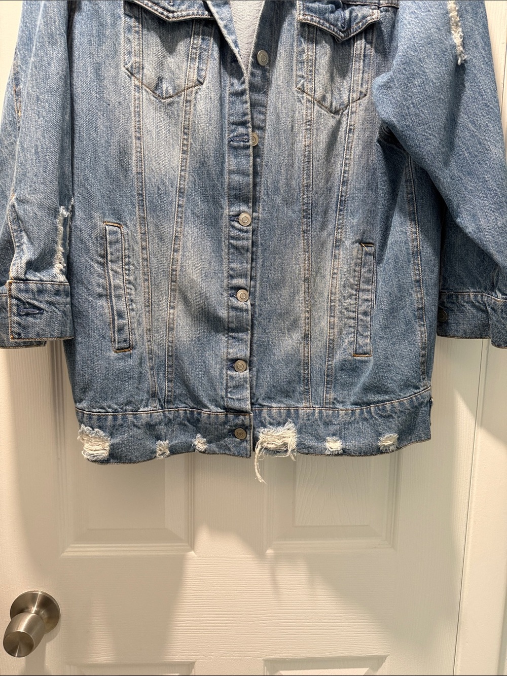 Love Tree-Light Blue longer length Denim Jacket - Picture 3 of 4
